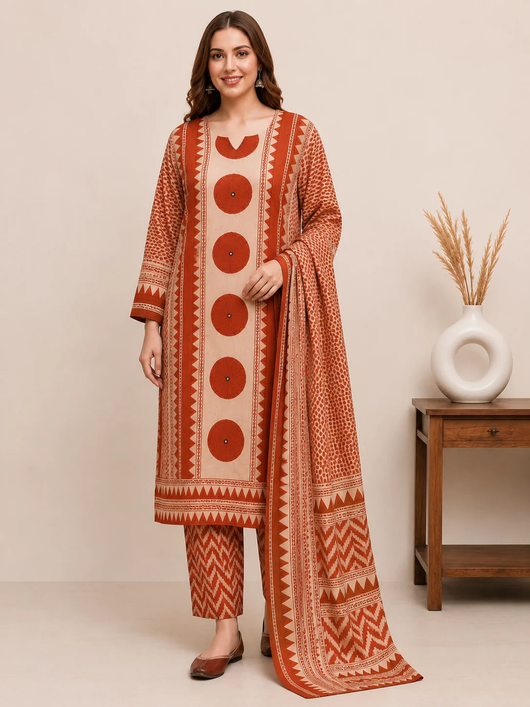 Designer Cotton Blend Suit