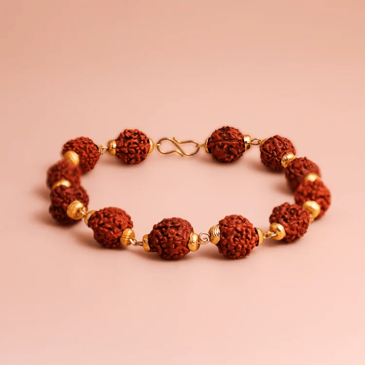 Gold-plated Rudraksha bracelets (Pack of 1)
