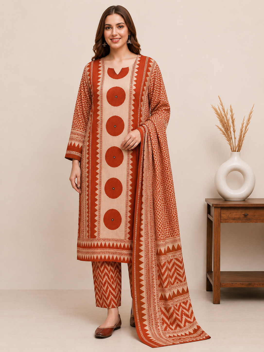 Designer Cotton Blend Suit