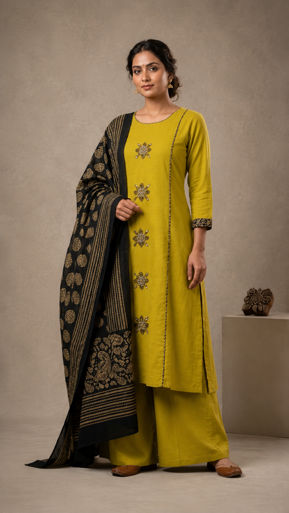 Designer Mustard Palazzo Suit