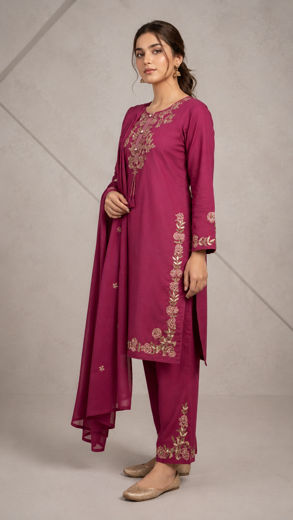 Elegant Magenta Kurta Set